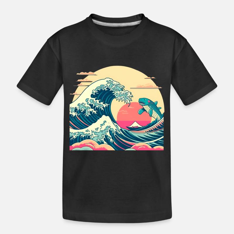 Wellenhai - Kinder Premium Bio T-Shirt - Schwarz
