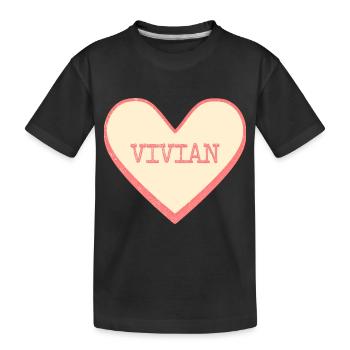 Vivian Nom Prénom Pink Sugar Heart - T-shirt bio Premium Enfant - noir - Devant