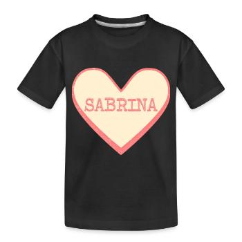 Sabrina Nom Prénom Pink Sugar Heart - T-shirt bio Premium Enfant - noir - Devant