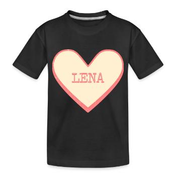 Lena Nom Prénom Coeur de sucre rose - T-shirt bio Premium Enfant - noir - Devant
