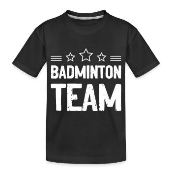 Badminton Team Mannschaft - Kinder Premium Bio T-Shirt - Schwarz - Vorne