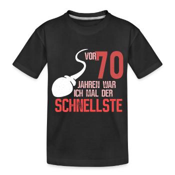 70. Geburtstag - schnellster im Verkehr - Kinder Premium Bio T-Shirt - Schwarz - Vorne