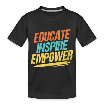Aufklären Inspirieren Befähigen - Kinder Premium Bio T-Shirt - Schwarz - Vorne