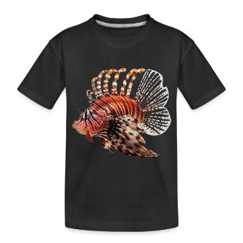 Rotfeuerfische werden auch Drachenköpfe genannt - Kinder Premium Bio T-Shirt - Schwarz - Vorne