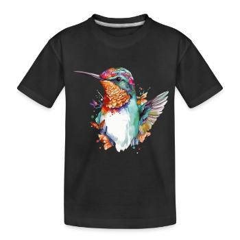 Mimi der Kolibri - Kinder Premium Bio T-Shirt - Schwarz - Vorne