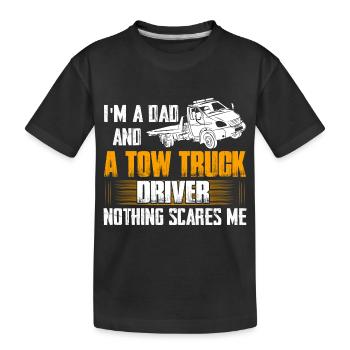 Je suis un père et un conducteur de dépanneuse Conducteur de camionnage - T-shirt bio Premium Enfant - noir - Devant