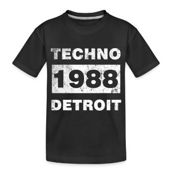 TECHNO MUSIC WHITE - Kids' Premium Organic T-Shirt - black - Front