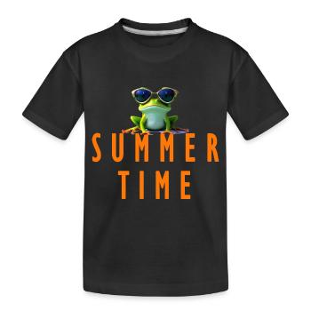 Grenouille heure d’été - T-shirt bio Premium Enfant - noir - Devant