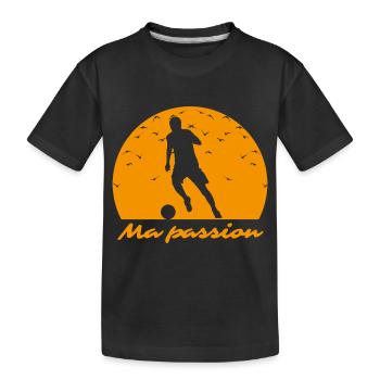Ma passion le football - humour - T-shirt bio Premium Enfant - noir - Devant