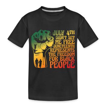 Le 4 juillet ne m’a pas envoyé gratuitement - T-shirt bio Premium Enfant - noir - Devant