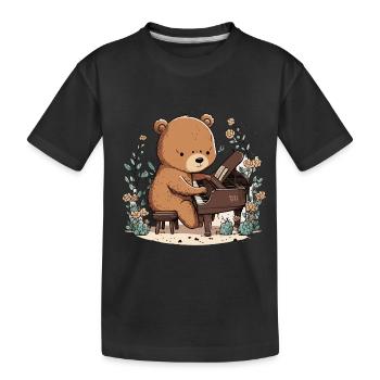 Ours mélodique - T-shirt bio Premium Enfant - noir - Devant
