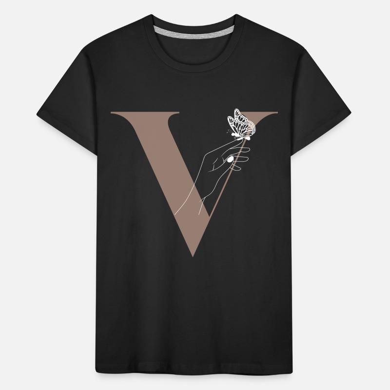 Letter V Magic butterfly Kids' Premium Organic T-Shirt