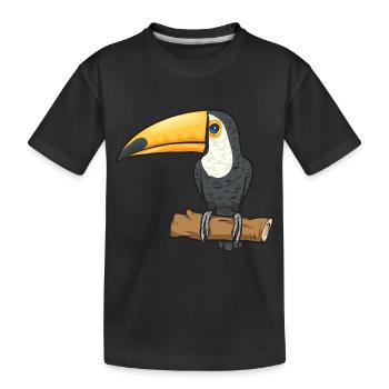 Tukan Vogel Regenwald - Kinder Premium Bio T-Shirt - Schwarz - Vorne