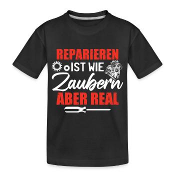 Autoschrauber Mechaniker Werkstatt - Kinder Premium Bio T-Shirt - Schwarz - Vorne