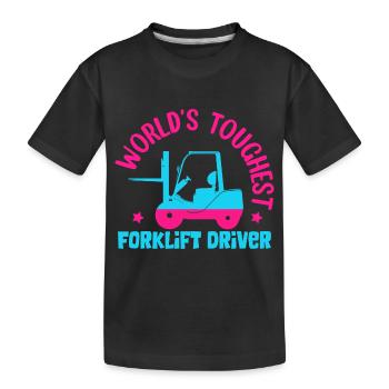 Le conducteur de chariot élévateur le plus résistant au monde Forklifter Operat - T-shirt bio Premium Enfant - noir - Devant
