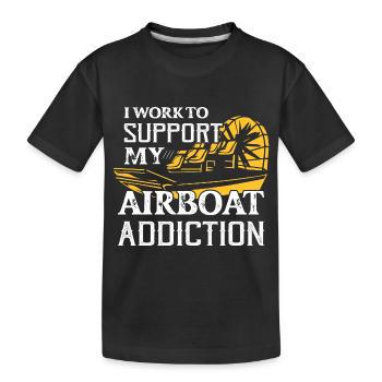 Je travaille pour soutenir mon hydroplane de dépendance aux hydroglisseurs - T-shirt bio Premium Enfant - noir - Devant
