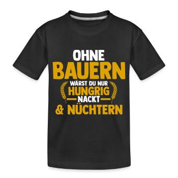 Landwirtschaft Landwirt Traktor Bauernhof Bauer - Kinder Premium Bio T-Shirt - Schwarz - Vorne