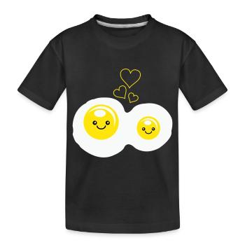 Amour des œufs au plat - T-shirt bio Premium Enfant - noir - Devant