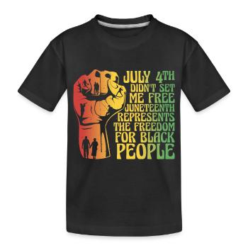 Juneteenth 4. Juli - Kinder Premium Bio T-Shirt - Schwarz - Vorne