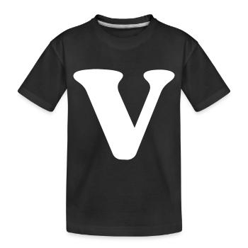 Lettre v - T-shirt bio Premium Enfant - noir - Devant
