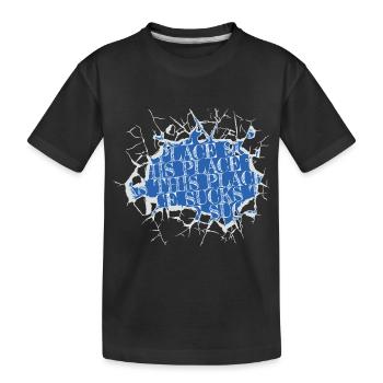 statement happy 2019 spaceship alien pun - Kinder Premium Bio T-Shirt - Schwarz - Vorne
