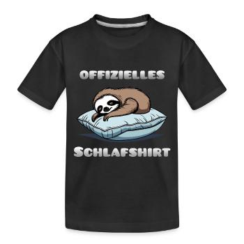 offizielles Schlafshirt - Kinder Premium Bio T-Shirt - Schwarz - Vorne