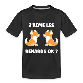 petit renard - T-shirt bio Premium Enfant - noir - Devant