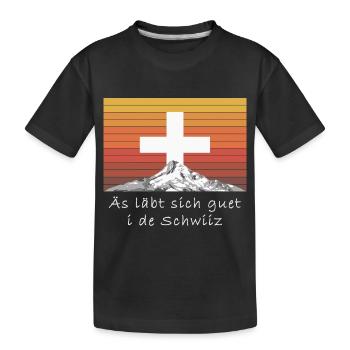Äs läbt sich guet i de Schwiiz - T-shirt bio Premium Enfant - noir - Devant
