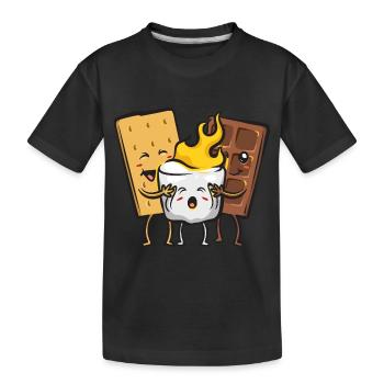 S'more Lagerfeuer Marshmallow Camping - Kinder Premium Bio T-Shirt - Schwarz - Vorne