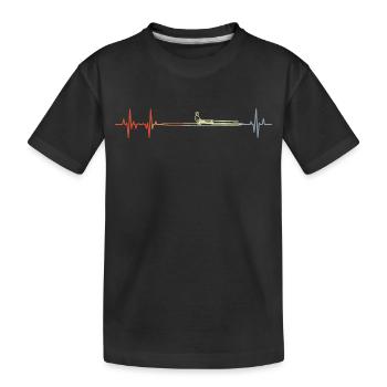 Vintage Ruderboot Pulsschlag - Kinder Premium Bio T-Shirt - Schwarz - Vorne