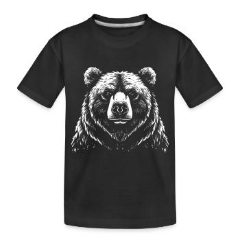 Conception réaliste d’illustration d’ours brun - T-shirt bio Premium Enfant - noir - Devant