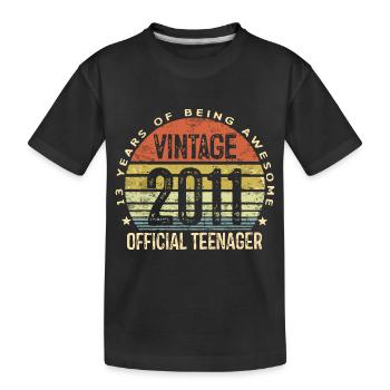 Vintage 2011 Official Teenager 13th Birthday Gifts - T-shirt bio Premium Enfant - noir - Devant