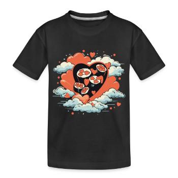 Sushi, Coeur, Nourriture, Nourriture, Asie, Chine, Japon, Corée, Estomac - T-shirt bio Premium Enfant - noir - Devant