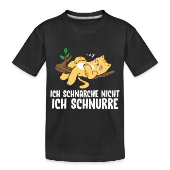 Ich Schnarche Nicht Ich Schnurre Schlafshirt Katze - Kinder Premium Bio T-Shirt - Schwarz - Vorne