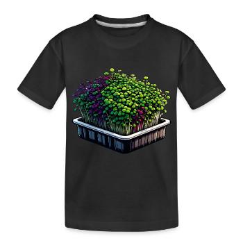 Microgreens Agriculture Vegan Sprouts - Kids' Premium Organic T-Shirt - black - Front