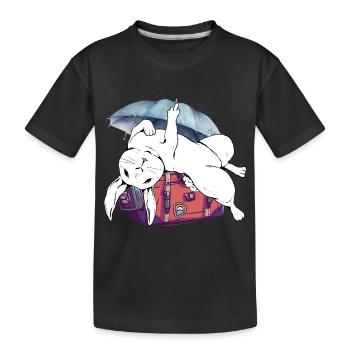 Lapin, valise, rongeur de vacances, lapins de voyage - T-shirt bio Premium Enfant - noir - Devant