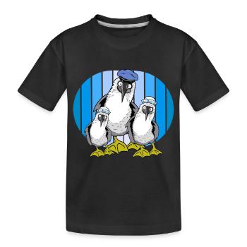 Oiseaux De Mer, Marins, Mouettes, Mouette, Maritime - T-shirt bio Premium Enfant - noir - Devant