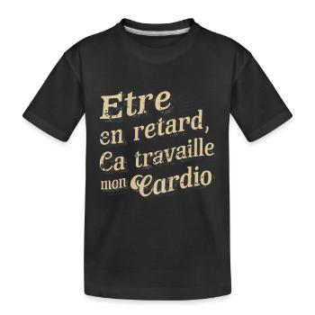 Spätes Cardio - Sport Humor - Kinder Premium Bio T-Shirt - Schwarz - Vorne