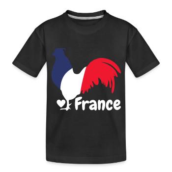 Coq français bleu blanc rouge - T-shirt bio Premium Enfant - noir - Devant