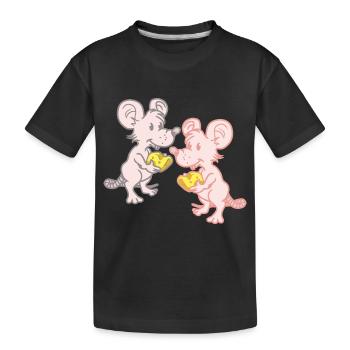Enfant Enfants Souris Souris Fromage Rongeurs Rongeurs - T-shirt bio Premium Enfant - noir - Devant