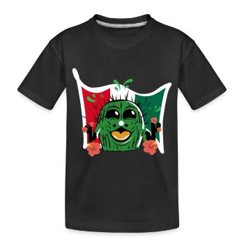 Cactus drôle avec drapeau du Mexique - T-shirt bio Premium Enfant - noir - Devant