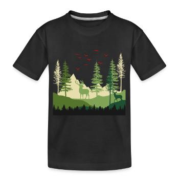 Escapade Sérénité en forêt - T-shirt bio Premium Enfant - noir - Devant