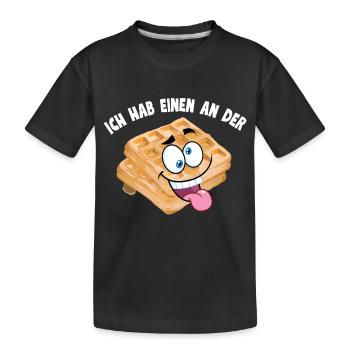 Ich hab einen an der Waffel - Kinder Premium Bio T-Shirt - Schwarz - Vorne