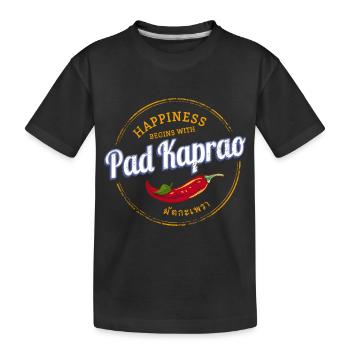 Pad Kaprao Chili Retro Street Food Vintage Thailand - Kids' Premium Organic T-Shirt - black - Front