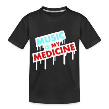 La musique est ma médecine Graffiti Spruch Musik Party - T-shirt bio Premium Enfant - noir - Devant