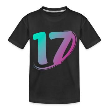 Nummer 17 mehrfarbig - Kinder Premium Bio T-Shirt - Schwarz - Vorne