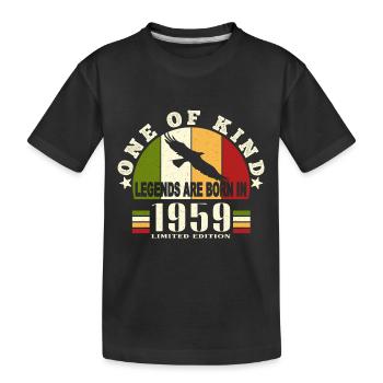 Legend Born 1959 Birthday 65 Years - Kids' Premium Organic T-Shirt - black - Front