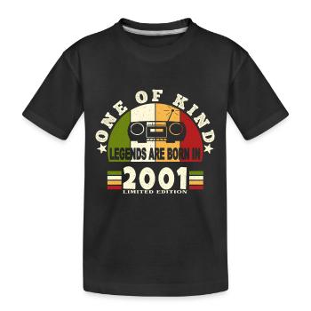 2001 Birth of legend 2001 born in 2001 annivers - Kids' Premium Organic T-Shirt - black - Front