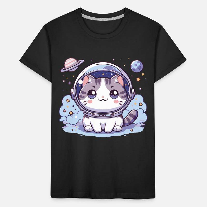 Chat astro mignon Chat mignon dans l’espace Cadeau T-shirt bio Premium Enfant
