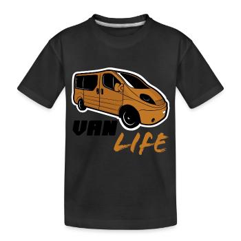 Van life - Kids' Premium Organic T-Shirt - black - Front